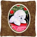 Carolines Treasures Carolines Treasures SS8957PW1414 Christmas Tree With Bichon Frise Indoor & Outdoor Fabric Decorative Pillow SS8957PW1414